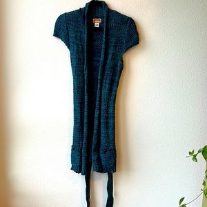 Mudd turquoise and purple knit cardigan